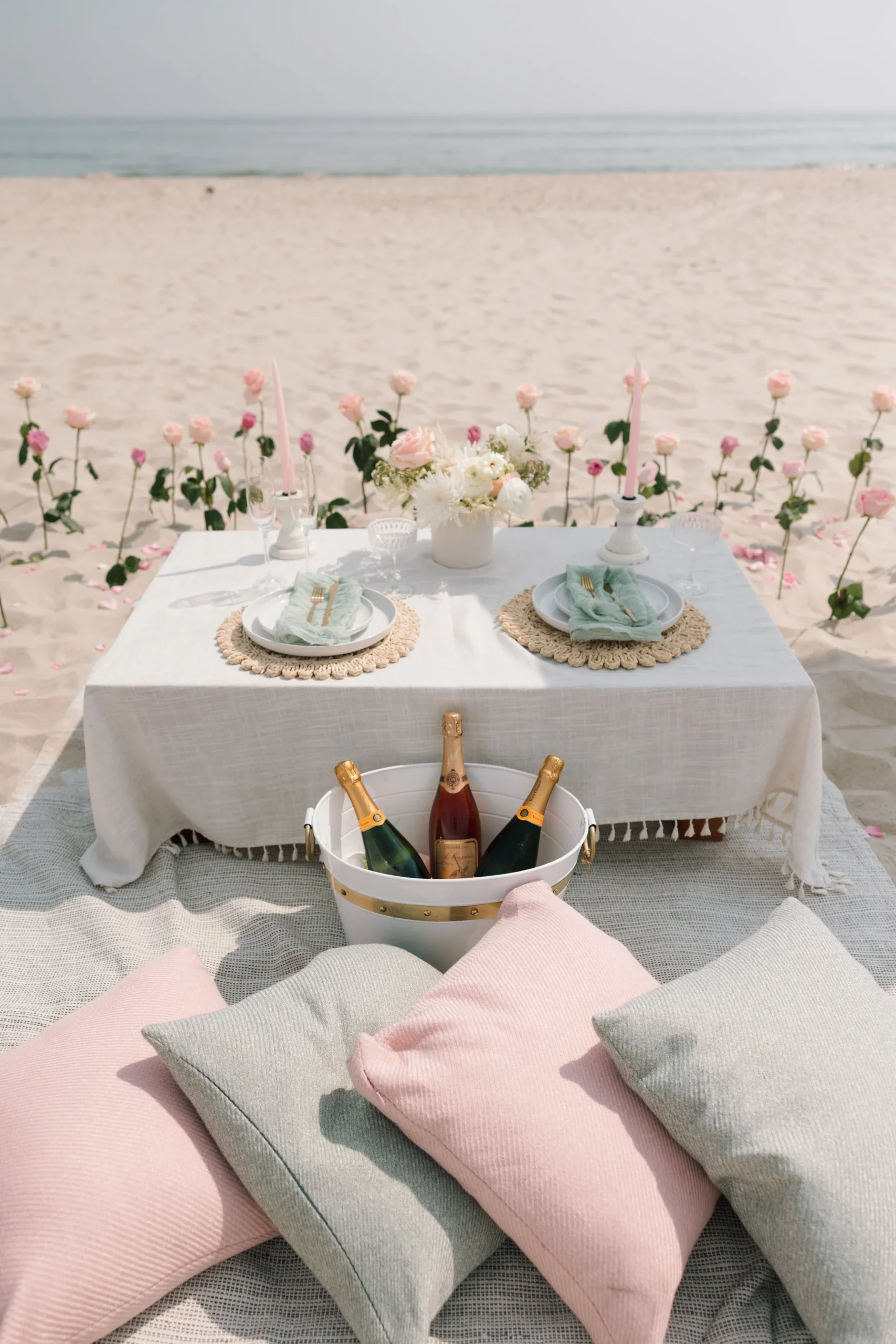luxury beach picnic proposal