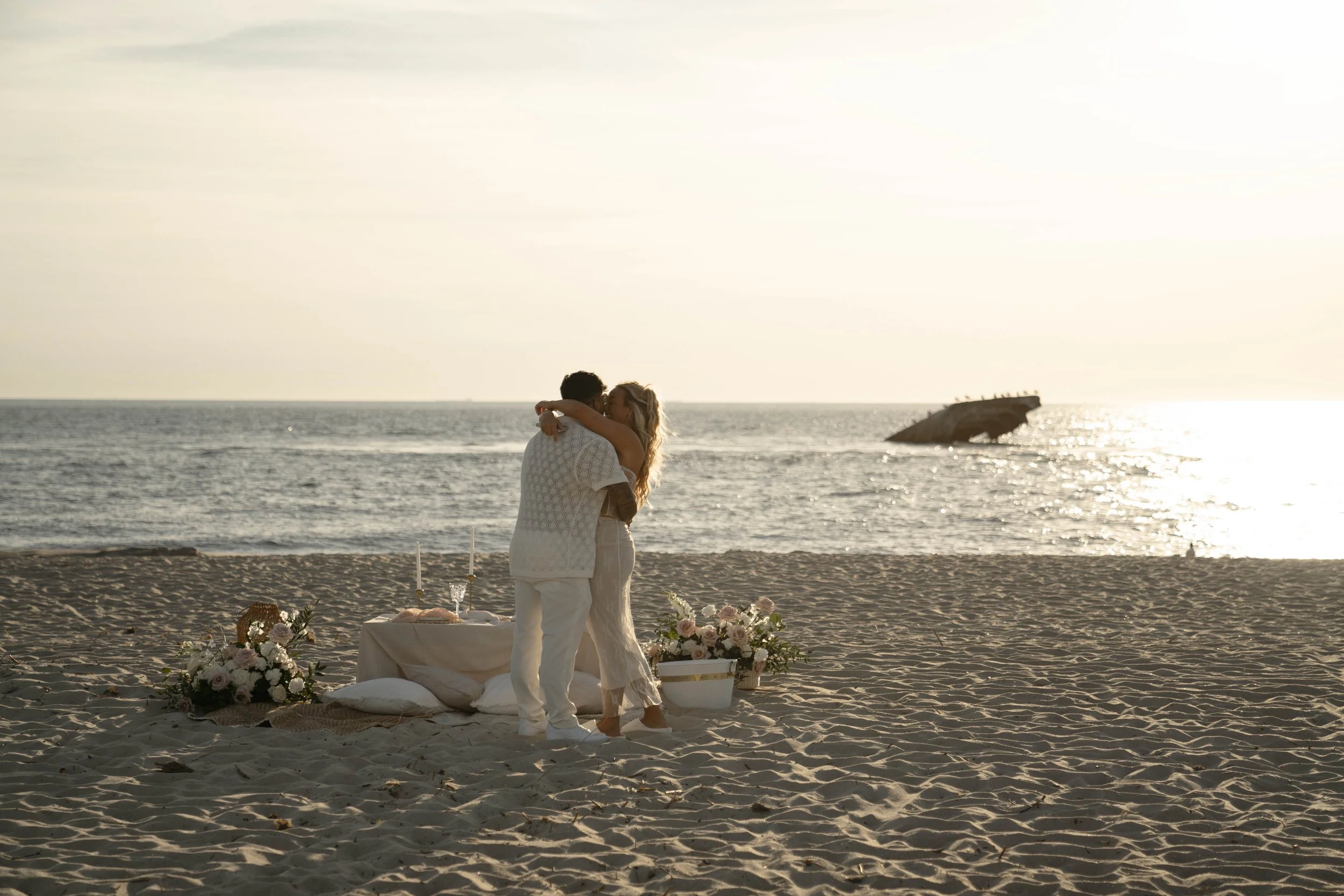 luxury beach picnic proposal